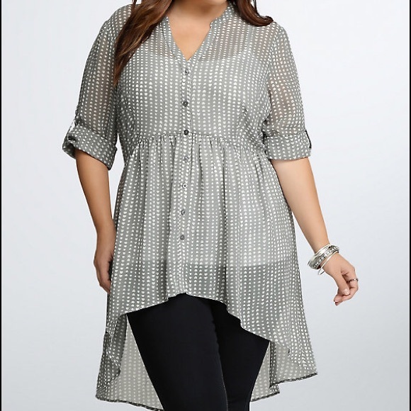 torrid Tops - Torrid sheer hi low tunic dress
